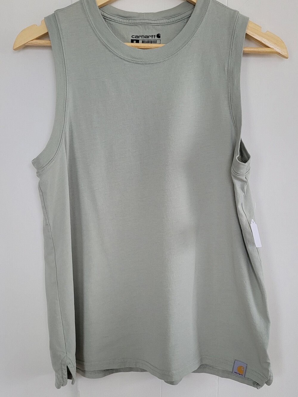 Carhartt Medium Sage Green Relaxed Fit Sleeveless Tee